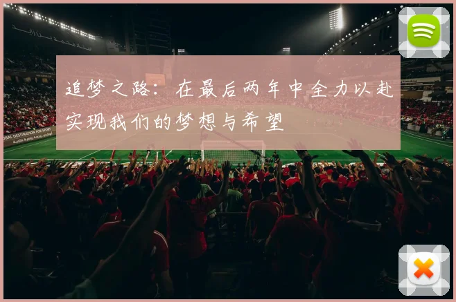 追梦之路：在最后两年中全力以赴实现我们的梦想与希望